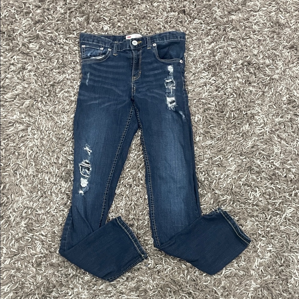 Levi’s Stylish Blue Distressed kid Jeans size 12 reg